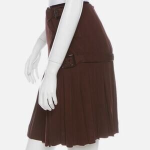 NWT Vintage 90's Jean Paul Gaultier $1595 Brown, Black kilt skirt US Size 4
